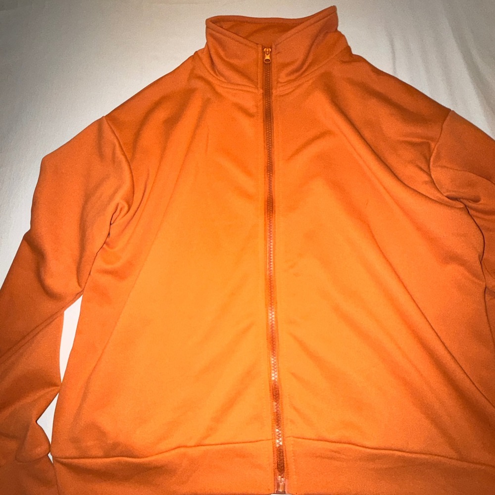 Scacto Track Jacket Womens Large Orange Excellent Full Zip Mock Neck Lightweight - Picture 6 of 7